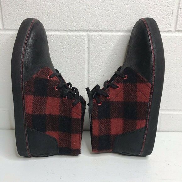 Ugg Australia Mens Alin Chukka Ankle Boot Sneakers Leather Plaid Black Red main image 8